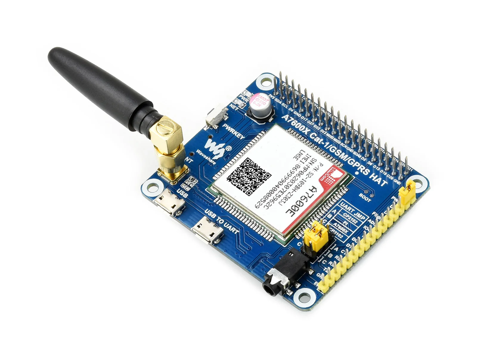 Waveshare A7600E LTE Cat-1 HAT для Raspberry Pi