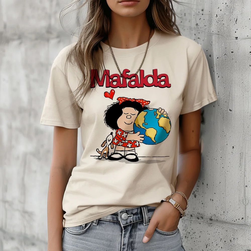 Футболки Mafalda женские футболки в японском стиле дизайнерская одежда для девушек