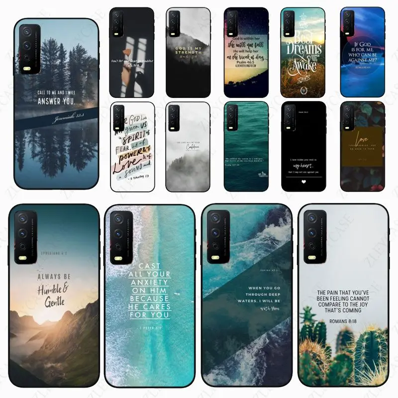Bible verse Philippians Jesus Christ Christian cover For vivo Y35 Y31 Y11S Y20S Y21S Y33S Y53S V21E V23E Y30 V27E 5G Cases
