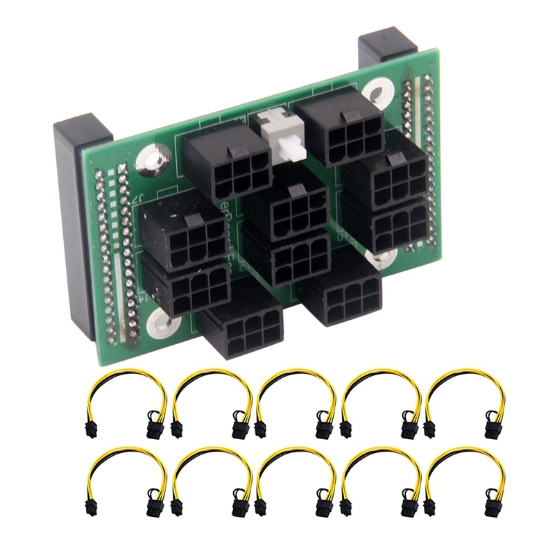 

X3650 Server Power Adapter Board For S7 A721 A741 X3650 Dual Power Supply 1350W Ethereum Mining Breakout Board 10X6pin