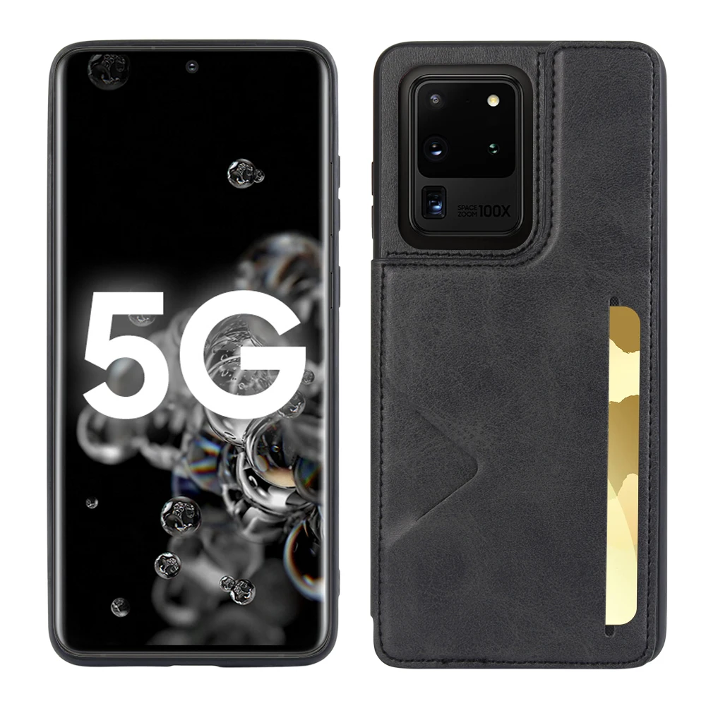 Leather Card Slot Case for Samsung Galaxy S21 Ultra Note 20 Ultra S20 S10 Plus Case Flip Wallet Cover with Photo Hard Back Cover