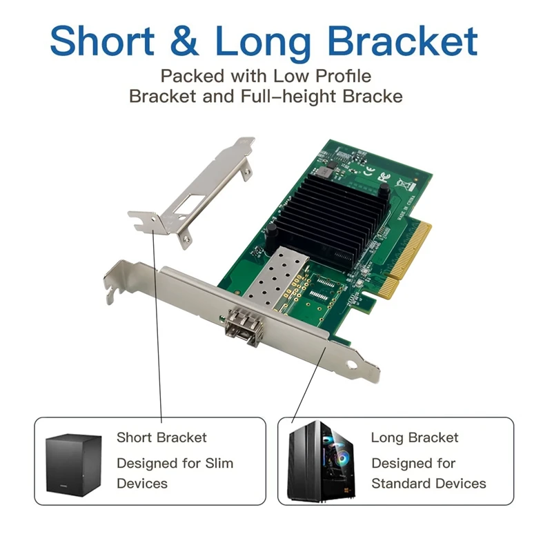 

Оптическая Серверная сетевая карта X520-SR1 PCI-E X8 10Gbe, сетевая карта, один порт SFP LC + Оптическое волокно 10000 Мбит/с 82599EN E10G41BFSR