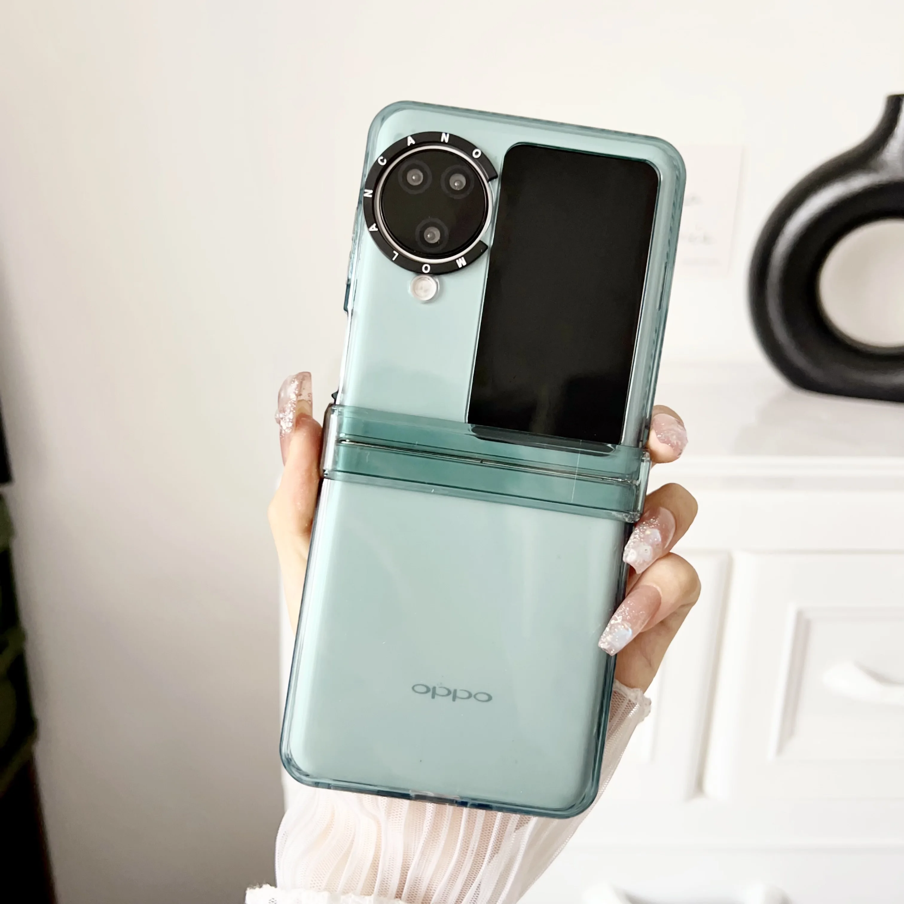 Складной чехол для OPPO Find N3 N2 Flip N3flip N2flip 5G Цветовая прозрачная петля все включено