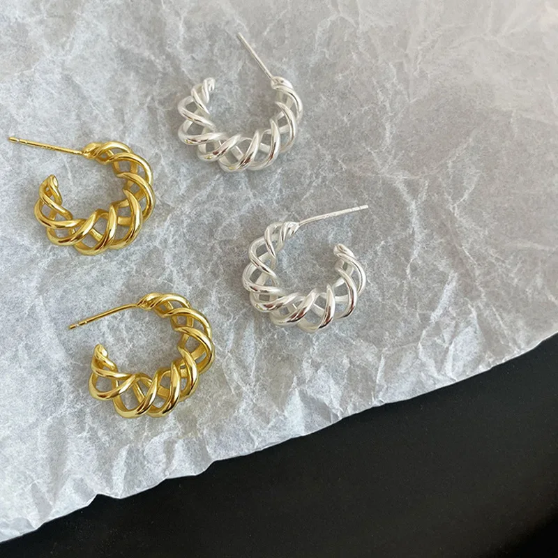 

Women Jewelry Earring Personality Design Hollow Metall Golden Silvery Plated Drop Earrings For Party Gifts Dropshipping