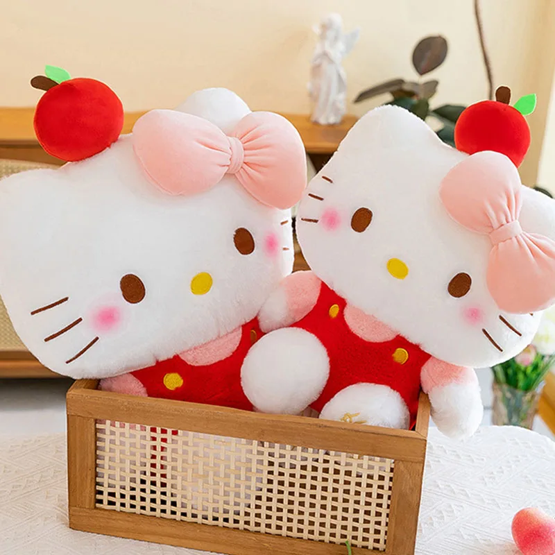 40/45 см мультяшная фруктовая кукла Apple KT Cat Plushier мягкая милая большая с бантом