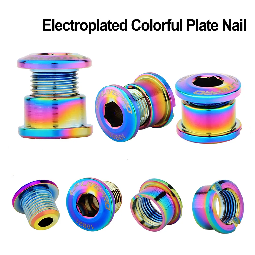 

4/5pcs Ultralight MTB Road Bike Single Double Chainring Bolt Sprocket Chainwheel Screws Colorful Aluminum Alloy Bicycle Screw