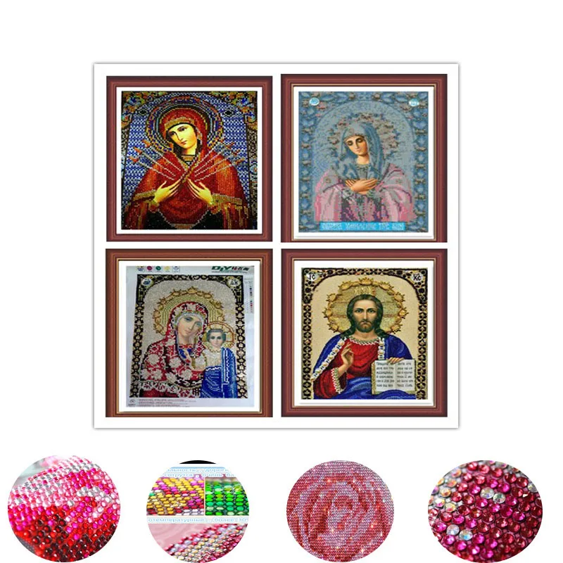 

2022 CRYTSTAL Round diamond 5D religious diamond painting Jesus Madonna DIY diamond embroidery set home decoration FOR GIFT