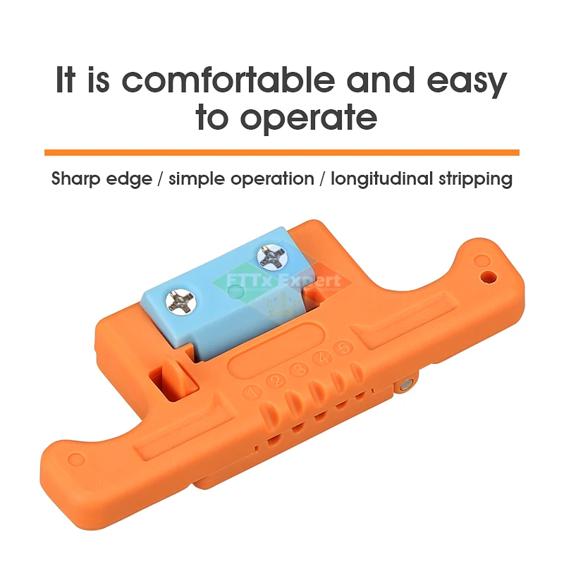 New HMSAT-5 Fiber Cable Ribbon Stripper HMSAT5 Loose Tube Buffer Mid-Span Access Tool 1.9mm to 3.0mm Replaceable Blade AUA-05