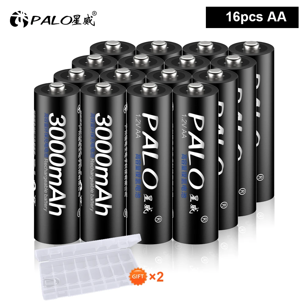 

PALO 2a AA Rechargeable Battery AA NiMH 1.2V 3000mAh Aa Rechargeable Batteries for Remote Control Toy Camera 1.2v Aa Battery