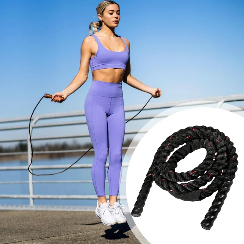 Утяжеленная скакалка тяжелые боевые скакалки для упражнений взрослых с удобной