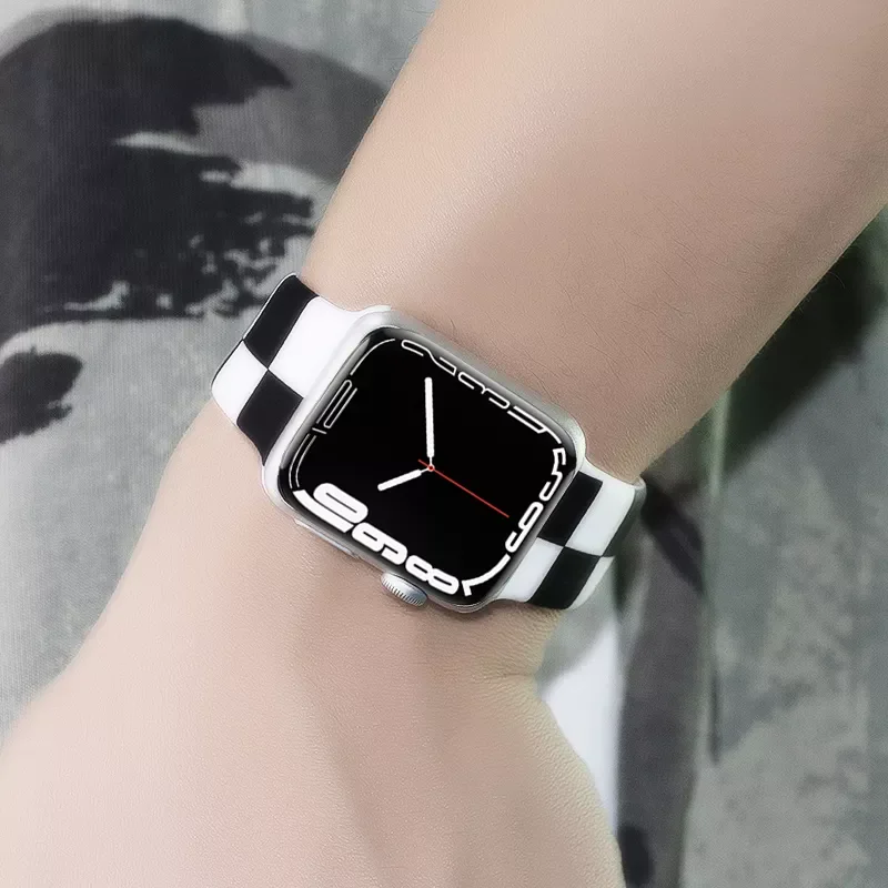 Silicone Painted Pattern Band For Apple Watch 42mm 38mm Bracelet Strap For Apple Watch Series 7 45mm 41mm 40mm 44mm Wrist Band