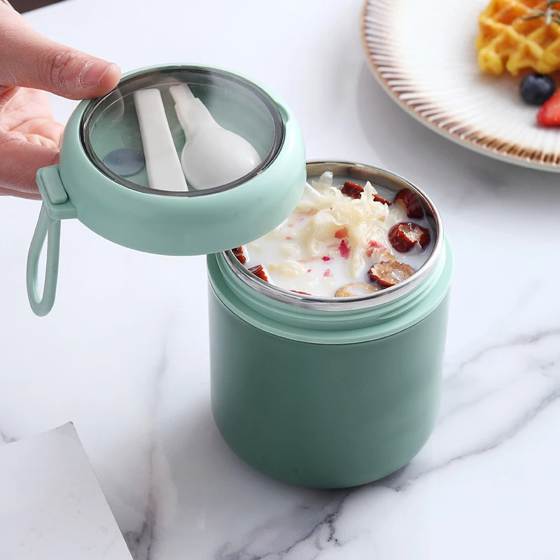 

Stainless Steel Insulated Container Leak Proof Food Soup Container Lunch Thermose Lunch Box Breakfast Cup With Spoon For Kitchen