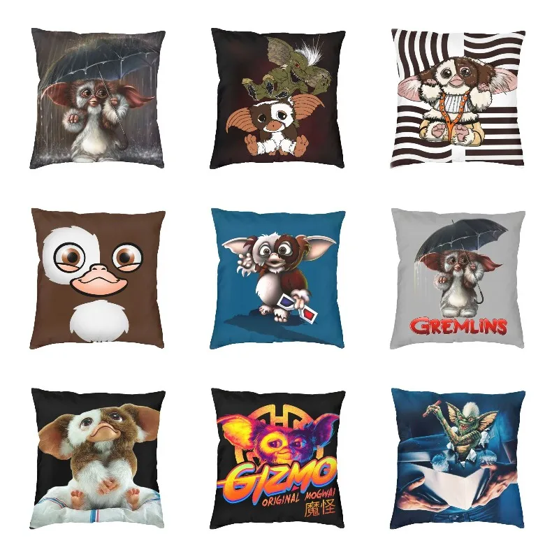 

Fashion Cute Gizmo Gremlins Cushion Cover 45x45cm Soft Mogwai Pillow Case for Sofa Car Square Pillowcase Bedroom Decoration