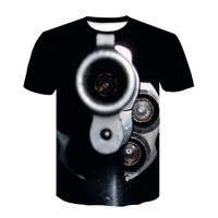 2022 new summer 3d metal gun t shirt funny 3d printed streetwear beretta gun tshirt fashion casual short sleeve black t shirts