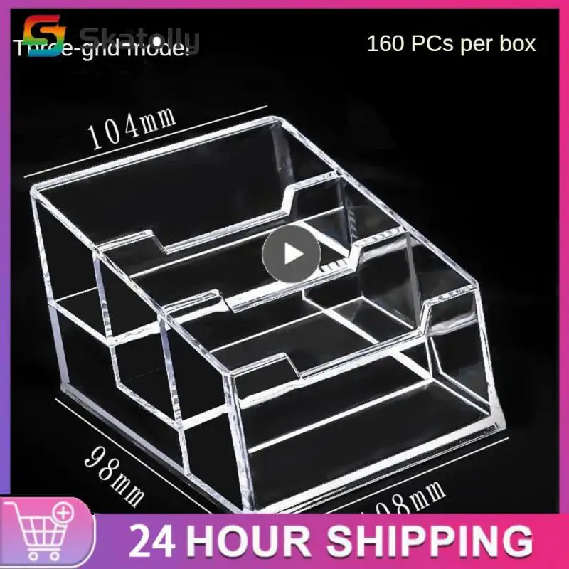

Strong And Sturdy Business Card Rack High Capacity Acrylic Desktop Business Card Multi-grid Storage Card Memo Storage Supplies