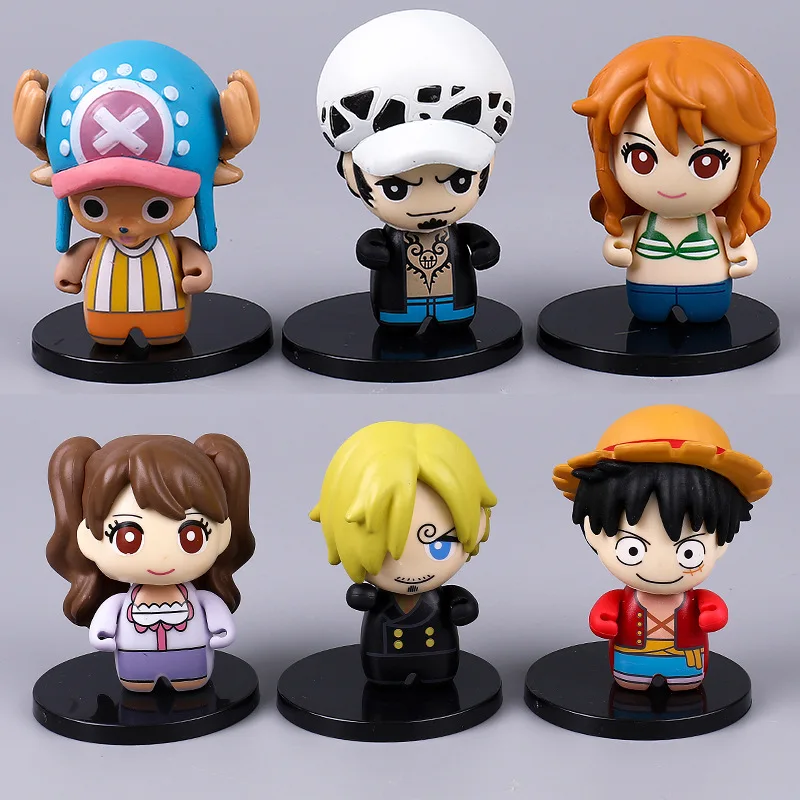 

6 Style 6.8cm Q Version ONE PIECE Luffy Chopper Nami Sanji Action Figures Model Doll Anime Figures Hand Do Furnishing Articles