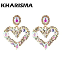 love heart shape diamond earrings women fine jewelry fashion zircon copper alloy lady elegant party jewerly gifts
