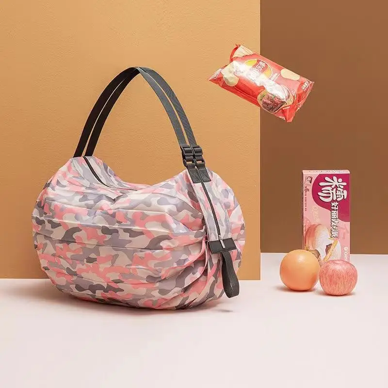 Foldable Fashion Ladies Bag Market Shopping Bag Shoulder Travel Portable Organizador Thickened Tote Grocery Bag