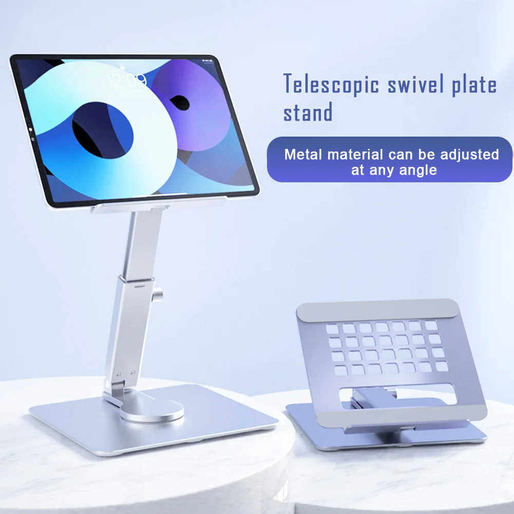 

Hands Free Aluminum Alloy Tablet Stand Desktop Live Streaming Lightweight Anti Slip Adjustable Angle Accessories Laptop Holder