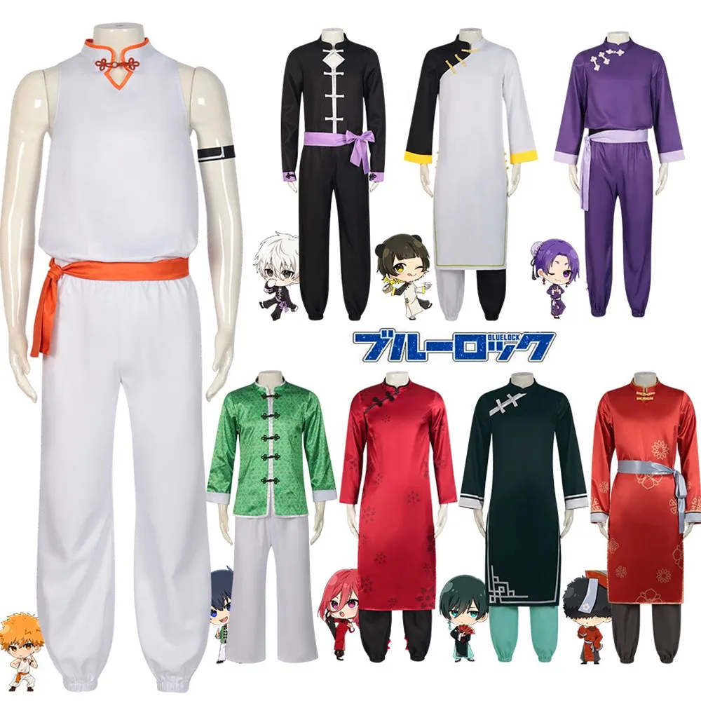 

Anime Blue Lock Cosplay Costume Chinese Traditional Kung Fu Tang Set For Isagi Yoichi Bachira Meguru Chigiri Hyouma Sae Itoshi