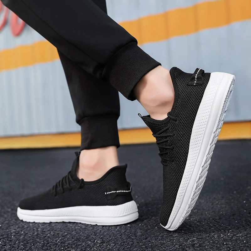 New Men Shoes Breathable Sneakers Knit Mesh Sneakers Comfortable Casual Shoes Lightweight Running Shoes Large Size Shoes for Men images - 6