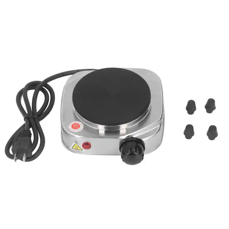 

Cooking Heater Stove Small Portable Stainless Steel Heating Easy Cleaning Electric Hot Plate 500W 110V US Plug