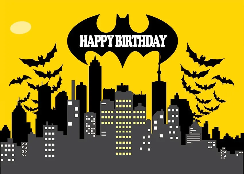 Черно-белый фон Бэтмен на день рождения для мальчика Uperhero будущей мамы баннер