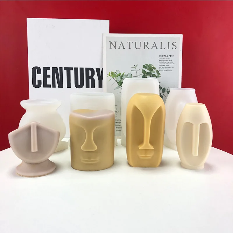 

Abstract Face Aromatherapy Silicone Candle Mold Nordic Design Face Candle Soap Plaster Making Portrait Sculpture Ornaments Mould