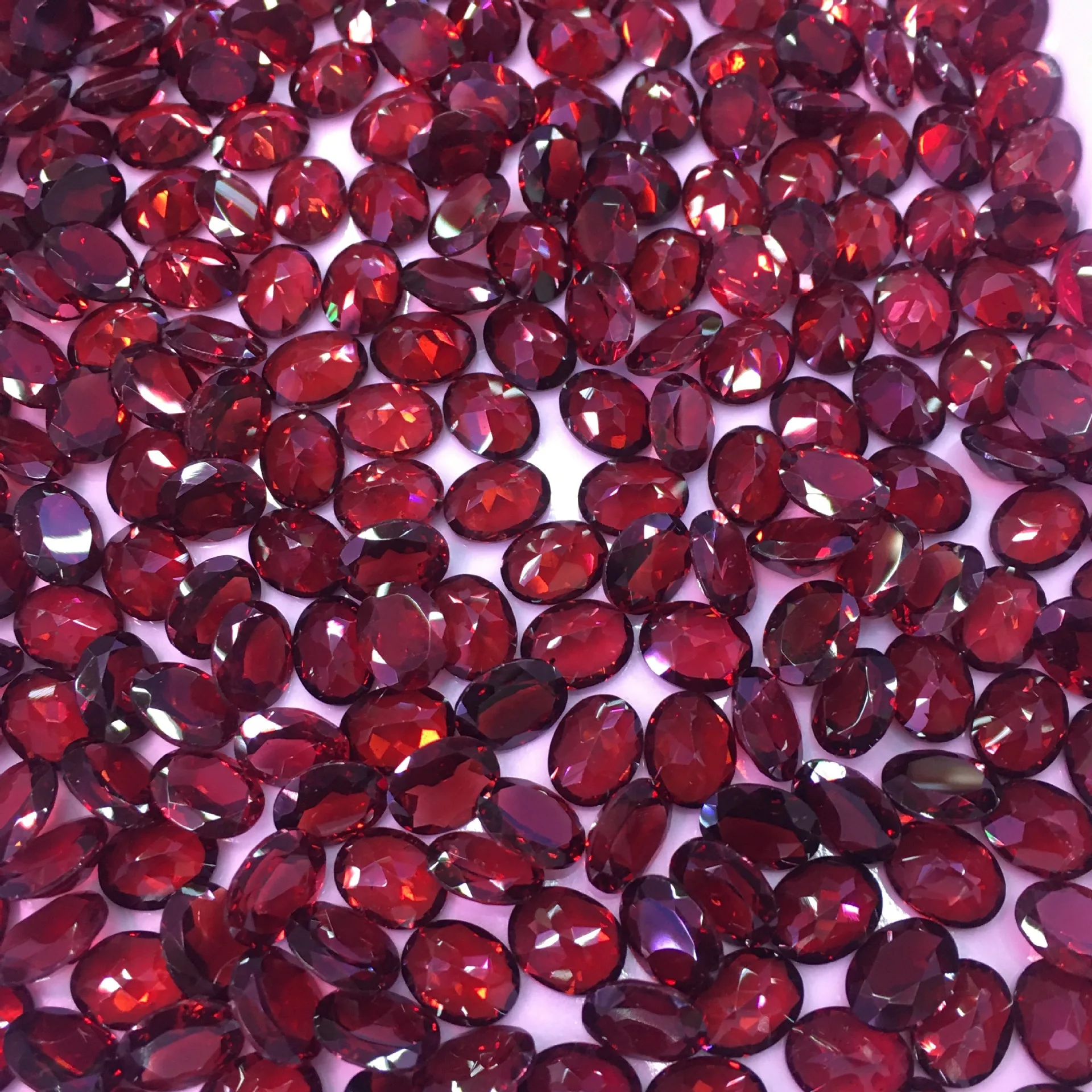 Оптовая продажа 10 шт. бусины из натурального граната 7x9 мм граненые овалы