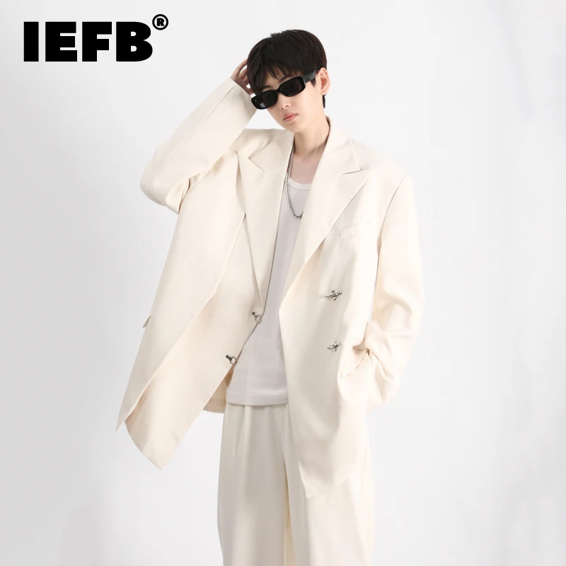 

IEFB Summer New Men's Fashion Suit High Street Solid Color Casual Business Male Loose Blazers Korean Style Trendy Clothing 9C915