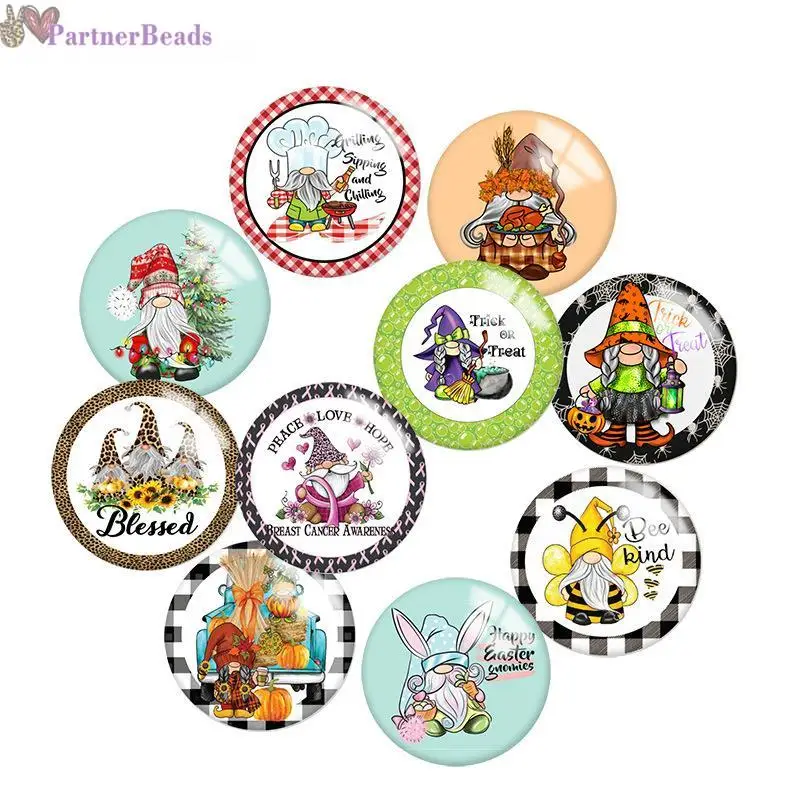 

Christmas Santa Claus Round Photo Glass Cabochon Demo Flat Back Making Findings 20mm Snap Button N7341