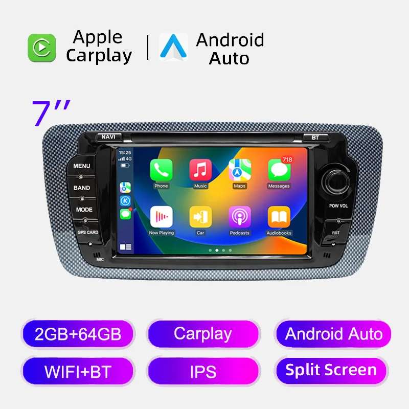 

Беспроводная Мультимедийная GPS-навигация С CarPlay И Android Auto, 4G WiFi, 2DIN