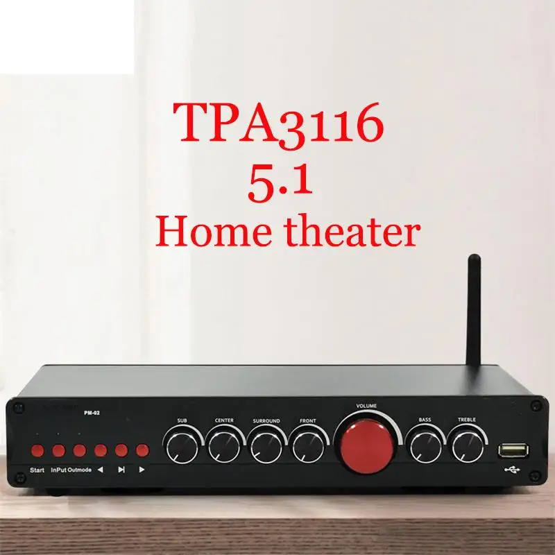 

BREEZE Audio 5.1 home theater TPA3116 hifi power amplifier LDAC Bluetooth 5.0 subwoofer support TV coaxial/optical input DC24V