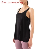 customize logo %c2%a0summer yoga shirt women loose open back sports tank top sleeveless breathable quick dry fabric fitness