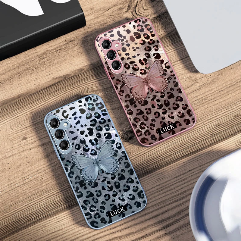 Цвет Banwen Butterfly для Samsung Galaxy A14 4G 20 30 52 20S 21S 22 A32 33 34 42 50 51 53 54 70 71 72 73 5G Стеклянный чехол