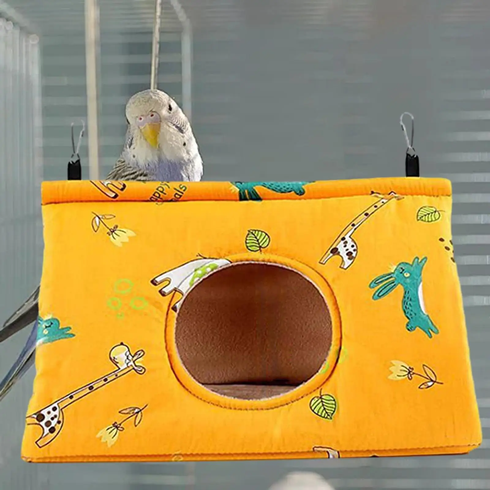 Peony Parrot Hammock Bird Nest Winter Warm Bird Nest House Plush Birds Hideaway Sleeping Bed for Parakeet Cockatiels