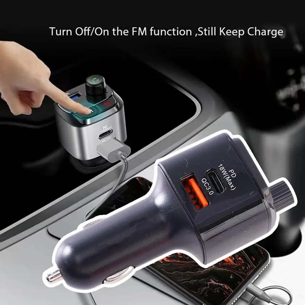 

FM-трансмиттер автомобильный с поддержкой Bluetooth 5,0 и USB Type-C