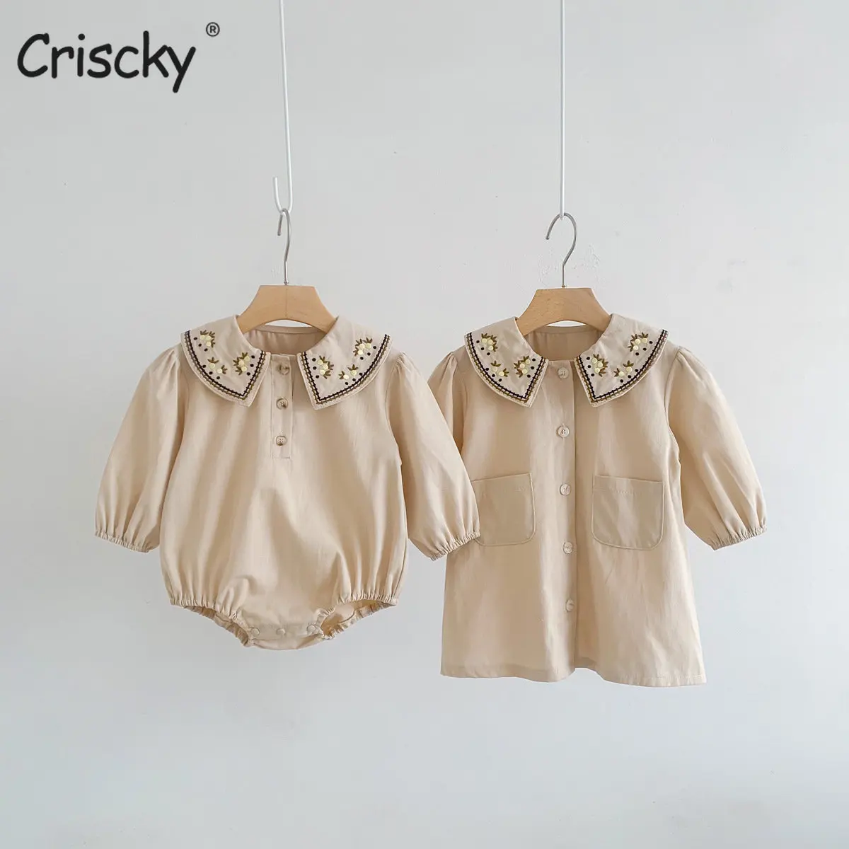 

Комбинезон с цветочной вышивкой, с длинным рукавом