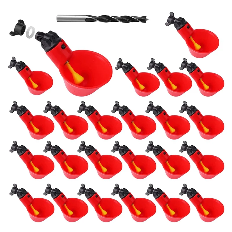 

Hot Fully Automatic Poultry Drinking Machine Chicken Drinking Cup,Chicken Water Nipple Drinker Feeders Waterer 12Pcs