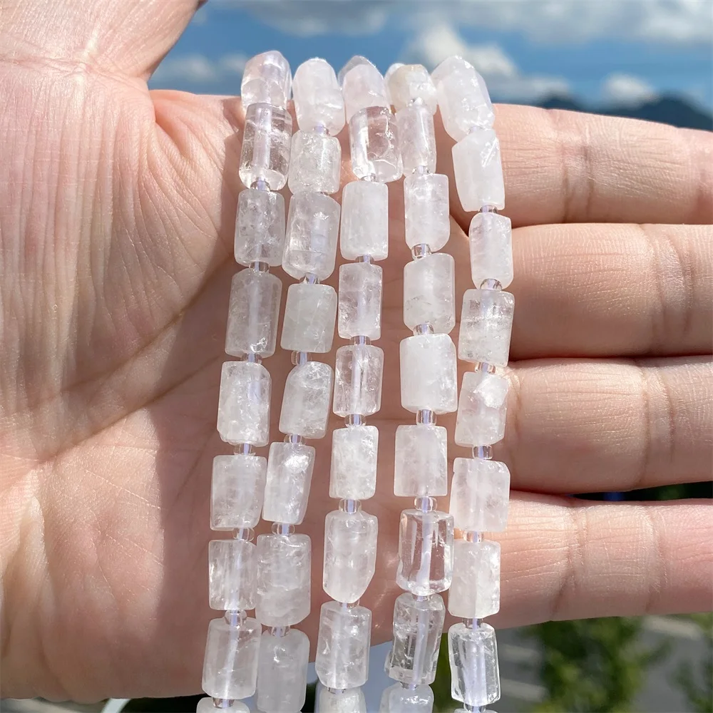 Аквамариновые бусины для изготовления ювелирных изделий 8x12 мм