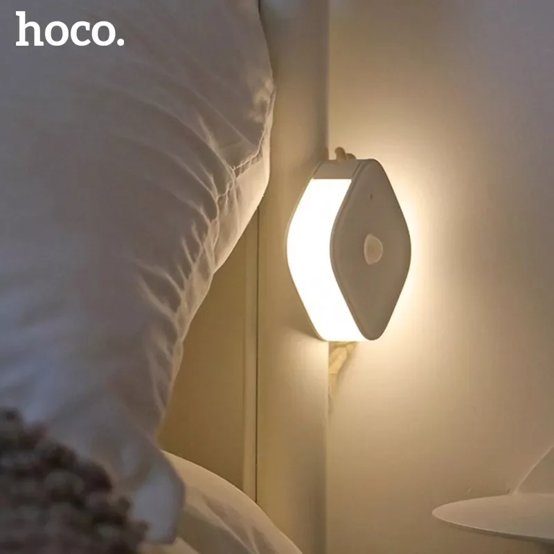 

HOCO Led Induction Night Light Human Body Induction Night Light Lamp USB Rechargeable LED Light for Bedroom Wardrobe Aisle Light