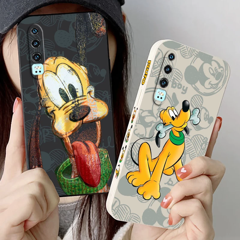 

Disney mickey friend pluto Huawei Phone Case For Y9S Y9A Y9 Nova Y70 9 8 P50 P40 P30 P20 Pro Lite E 5G Liquid Left Rope