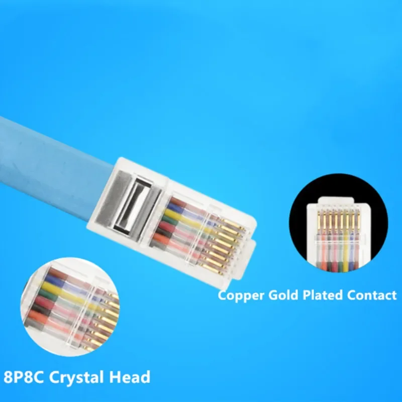 Фото Консольный кабель DB9P RJ45, 1,8 м, RJ 45, порт Ethernet к RS232 DB9, последовательные маршрутизаторы, сетевой кабель для маршрутизатора Cisco Switch, синий №2