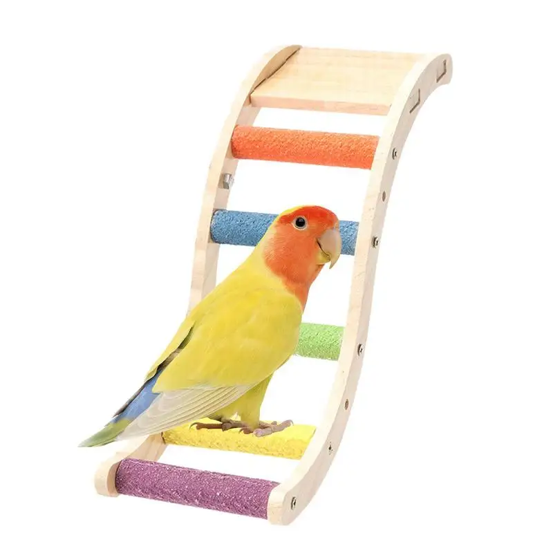 

Wood Bird Perch Stand Wood Parrot Ladder Toy Parakeets Climbing Accessories Wood Perch For Small To Medium Birds Conures