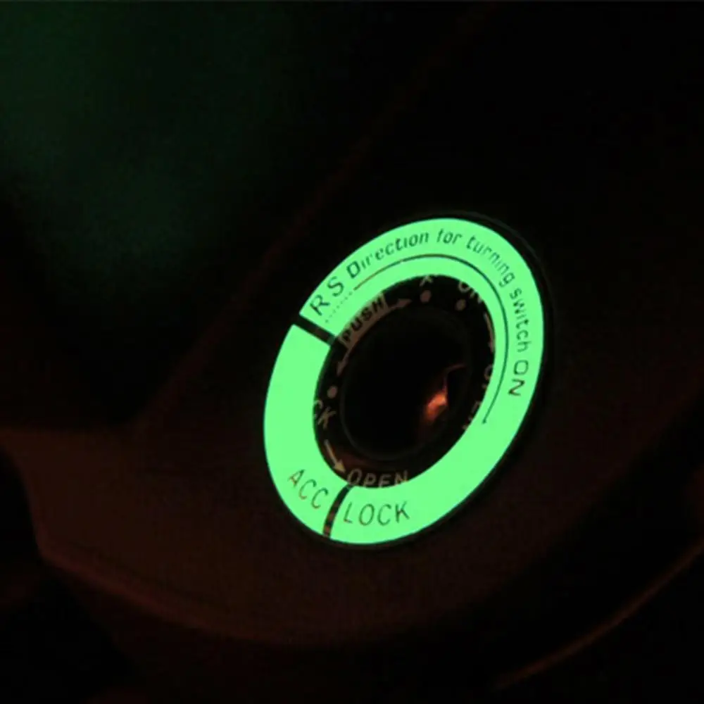 

Sticker 5Pcs Fluorescent Letters Ignition Lock Cover Engine Keyhole Ring Switch Car Styling Glow Key Ring Hole Sticker