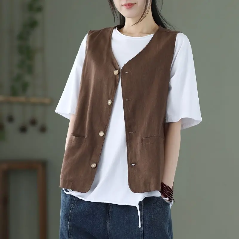 

Женский джинсовый жилет Idopy, весна-осень 2023, Новый Повседневный Свободный жилет, Длинный блейзер в Корейском стиле, куртка для стильного образа