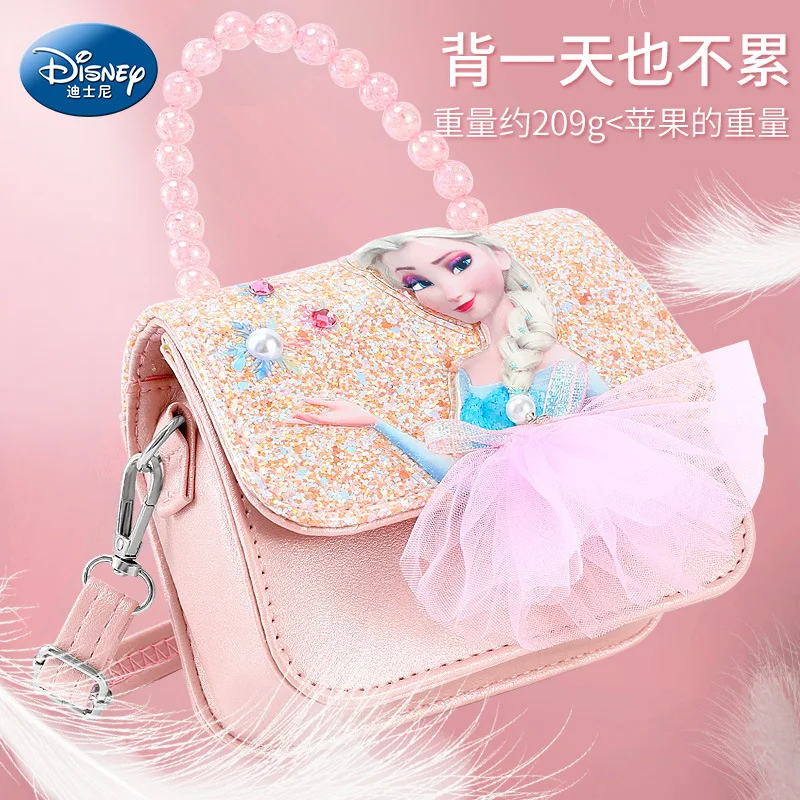 2022 New high-quality original Disney children's handbag, luxury ice princess image girl messenger bag