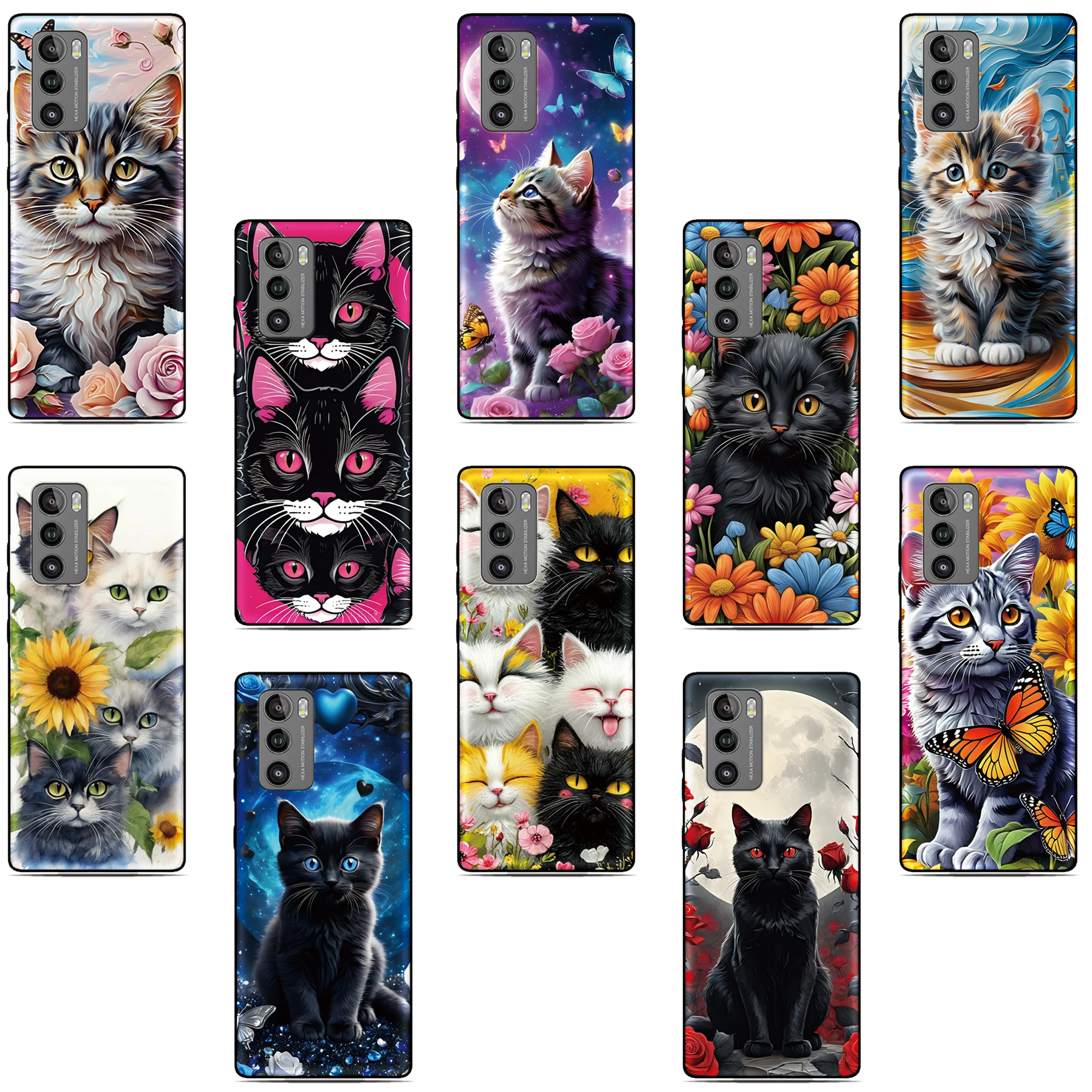 Фото Цветной кот, милая задняя крышка для DOOGEE Note 59 58 N55 Plus N50s N50 X98 Pro Nothing Phone 3a 2a CMF 1 2 3 One Two Soft Case Shell №1