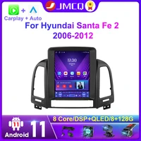 jmcq android 11 car radio for hyundai santa fe 2 2006 2012 multimedia player video navigation carplay stereo speakers head unit