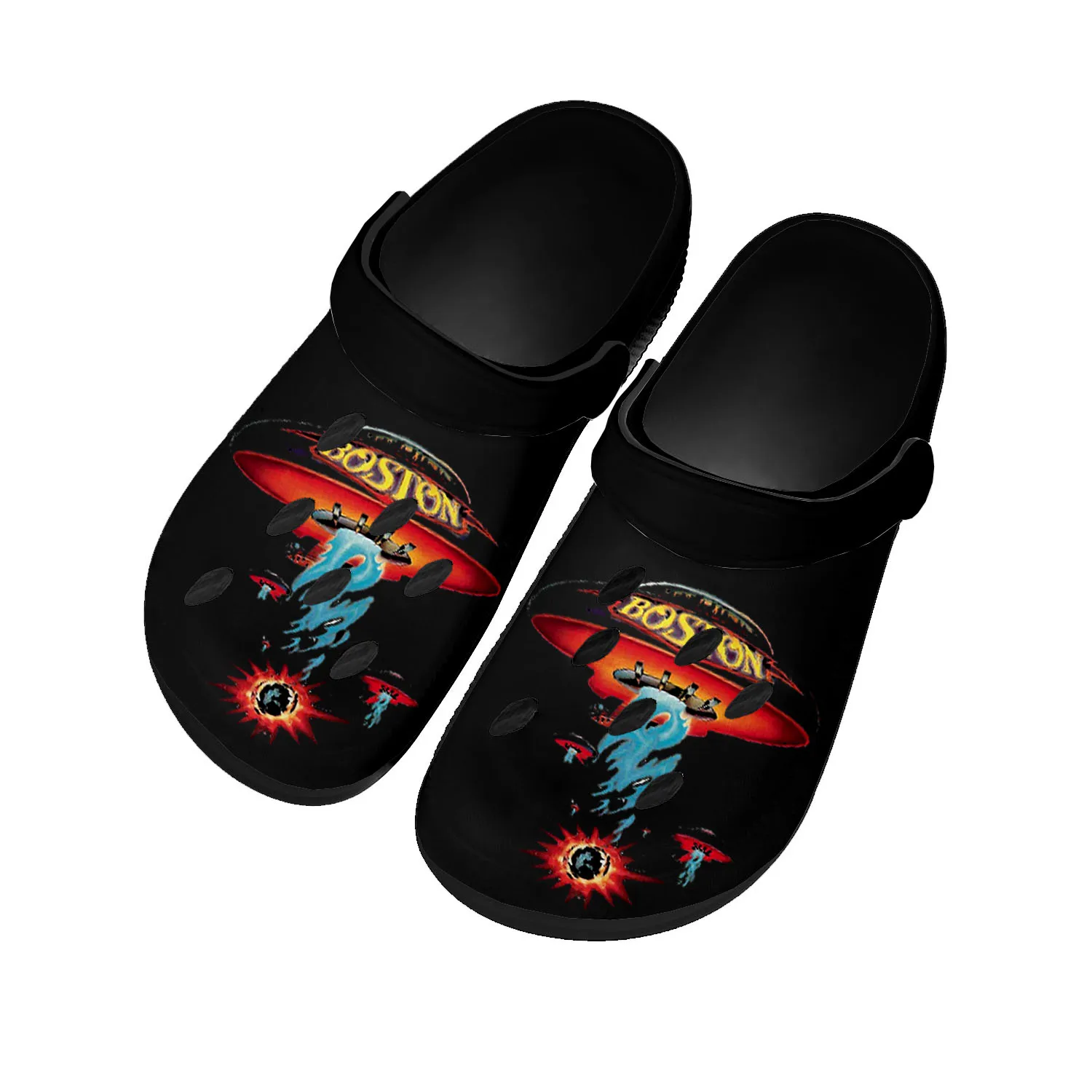 

Boston Band Rock Band Home Clogs Custom Water Shoes Mens Womens Teenager Shoe Garden Clog Breathable Beach Hole Slippers Black